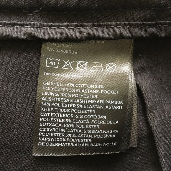 H&M Pants Womens 6 Dress Pants Trouser Slit Sides Pockets Ankle Length Black - Picture 12 of 13